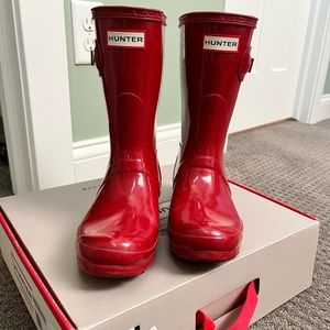 Hunter boots - Org Short Gloss in Military Red